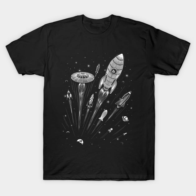 Space Race T-Shirt by heavyhand